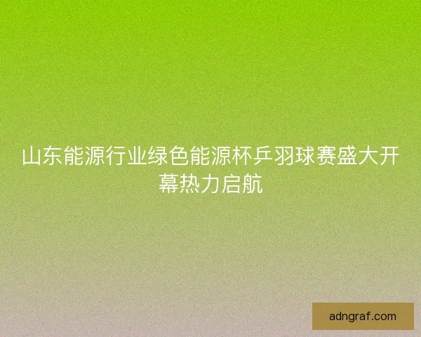 山东能源行业绿色能源杯乒羽球赛盛大开幕热力启航